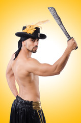 Wall Mural - Man in pirate costume in halloween concept