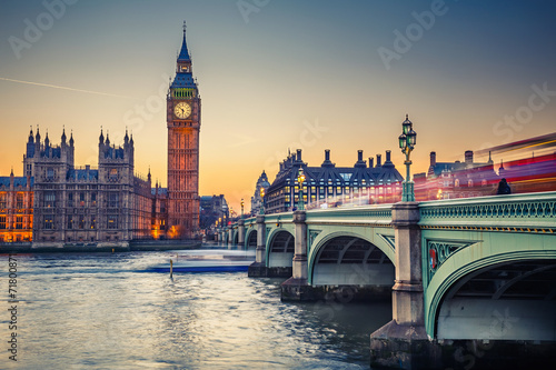 Nowoczesny obraz na płótnie Big Ben and Houses of parliament, London