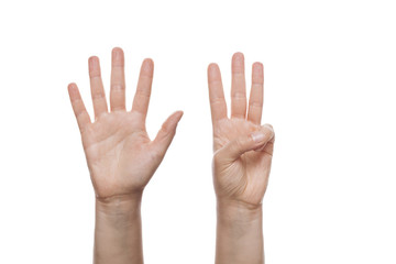 Counting Hand isolated over white background