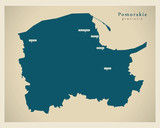 Fototapeta  - Modern Map - Pomorskie PL
