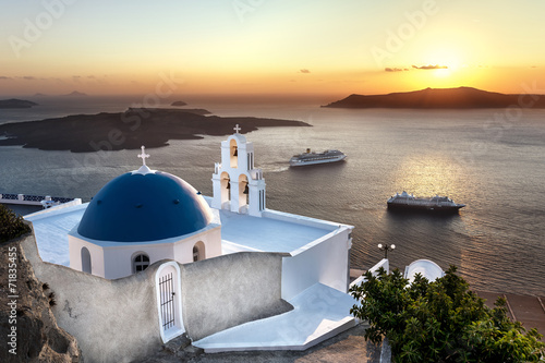 Naklejka na drzwi Île de Santorin Cyclades Grèce