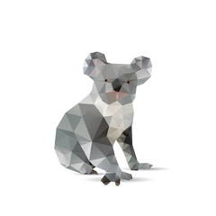 Wall Mural - Abstract koalas isolated on a white backgrounds