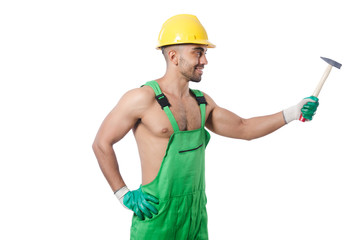 Industrial worker isolated on the white background