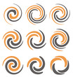 Set of spiral and swirls symbols and icons