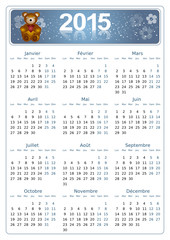 Calendrier 2015 simple - facilement éditable