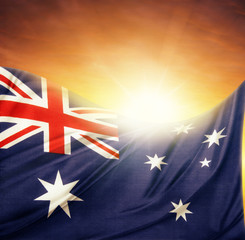 Wall Mural - Australian flag and sky