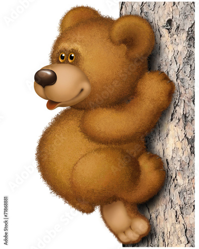 Fototapeta na wymiar Bear in the tree