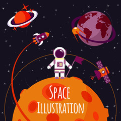 Wall Mural - space flat illustration