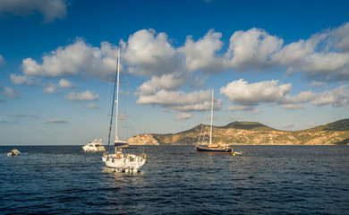 Wall Mural - Sailing yachts anchorage