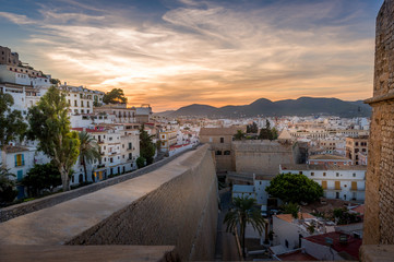 Wall Mural - Dalt Vila fortress at sunset