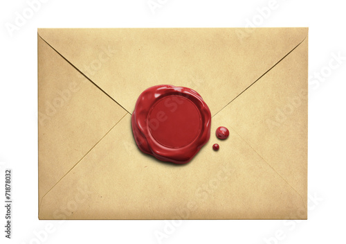 Old letter envelope with wa...