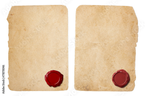 Old parchment letter set wi...