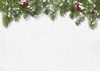 christmas background with holly,firtree