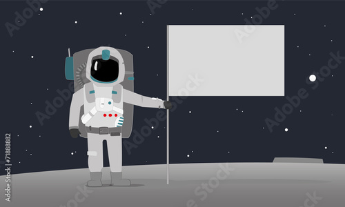 Plakat Astronauta z flagą