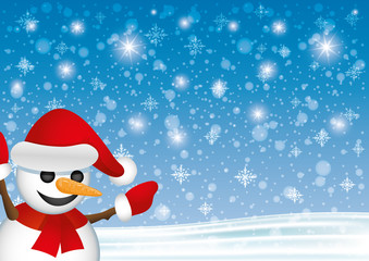 Poster - Vector banner. Snowman.