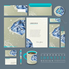 corporate identity set with diamond element