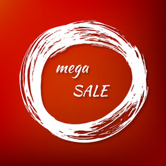 banner mega sale in calligraphic blo