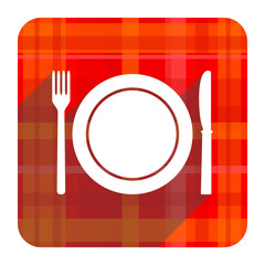 Poster - restaurant red flat icon isolated