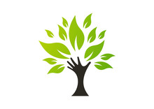 Hoping Tree Hands Logo Vector