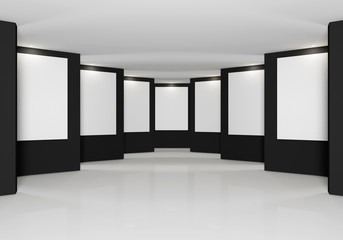 black wall in the gallery