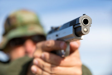 Wall Mural - man with gun