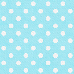 Wall Mural - Teal and White Large Polka Dots Pattern Repeat Background