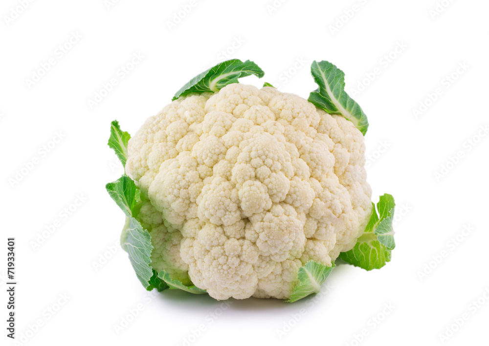 cauliflower isolated on white background - obrazy, fototapety, plakaty 