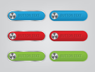 Wall Mural - metal buttons set