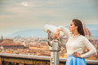 © Jarek Pawlak - Beautiful fashion woman impressed panorama view Florence.