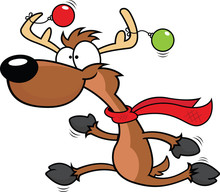 Cartoon Reindeer Running