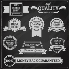 Wall Mural - Quality labels chalkboard