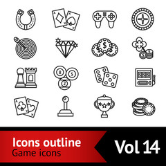 Sticker - Game Outline Icons Set