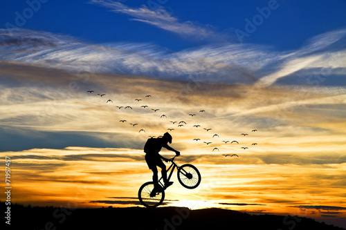 Fototapeta na wymiar enseñando la bici al sol