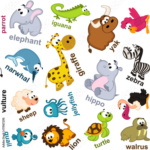 Obraz w ramie seamless pattern animals - vector illustration, eps