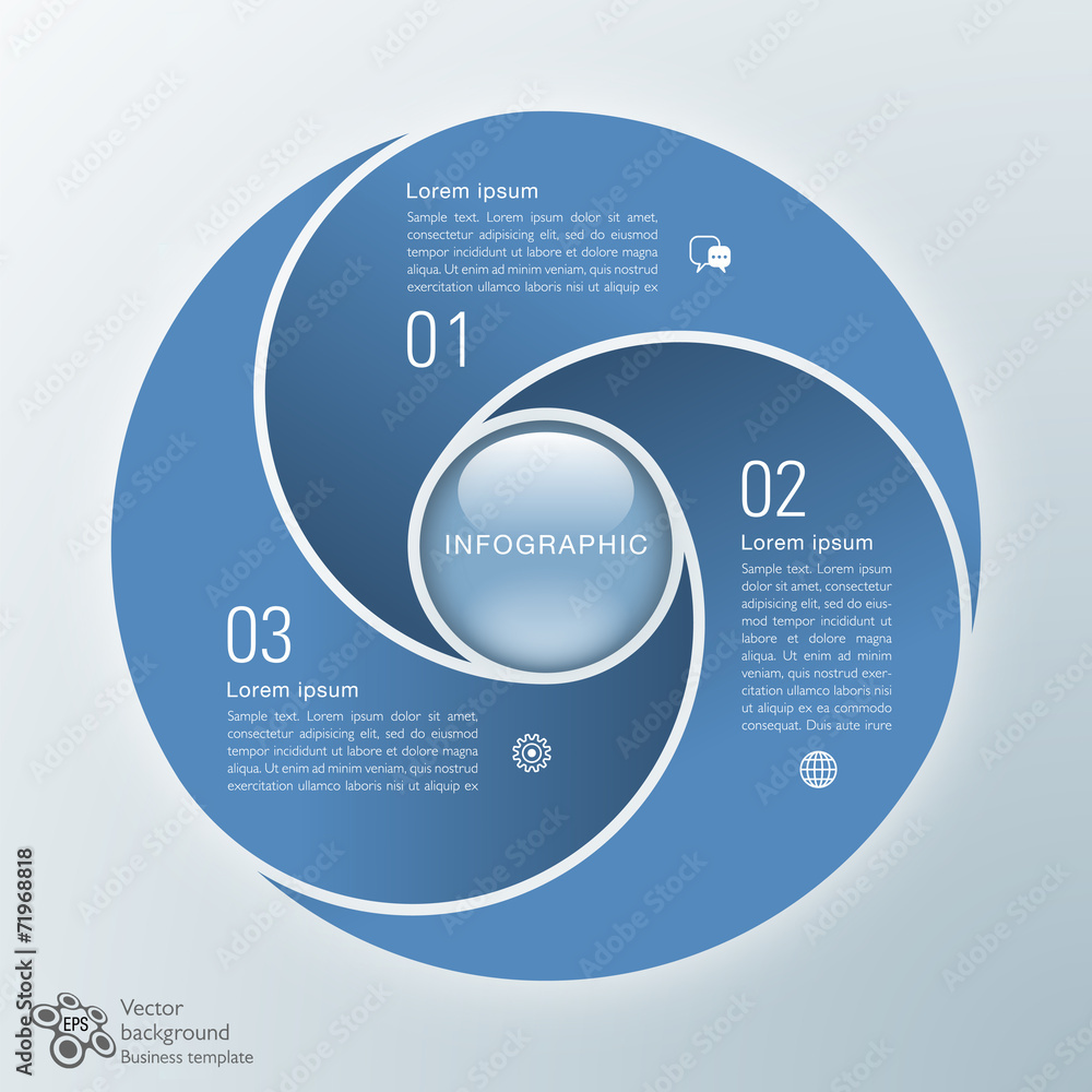 Infographics Vector Background 3-Step Process Stock Vector | Adobe Stock