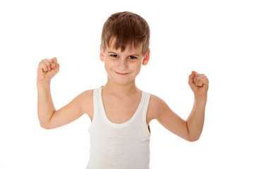 Wall Mural - Boy showing his muscle