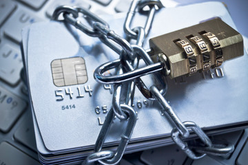 Wall Mural - credit cards security