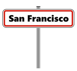 Canvas Print - San Francisco dans un panneau de ville