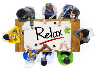 Poster - People in a Meeting and Relaxation Concept
