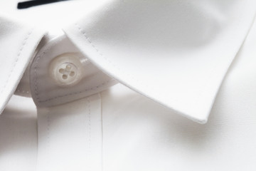 Wall Mural - Close up of white collar on shirt, studio