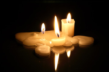 Wall Mural - Candles On Dark