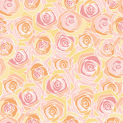 Wall Mural - Simple pink rose pattern