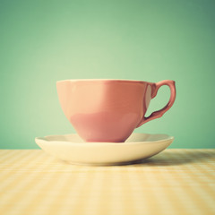 Sticker - Vintage pink tea cup