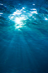 Underwater shot with sunrays