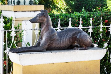 old sculpture of a dog