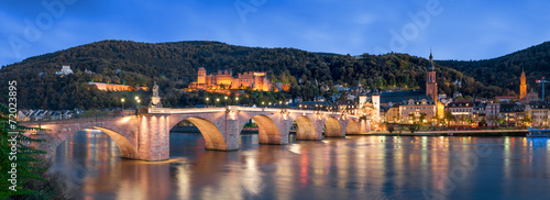 Naklejka - mata magnetyczna na lodówkę Heidelberg Panorama Nachtaufnahme