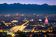 Turin (Torino), panorama at night