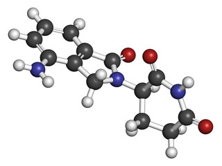 Canvas Print - Lenalidomide multiple myeloma drug molecule.