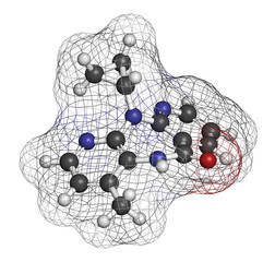 Sticker - Nevirapine HIV drug molecule. Belongs to NNRTI class.