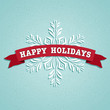 Happy Holidays Blue Square Card